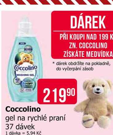 COCCOLINO gel na rychlé praní 37 dávek