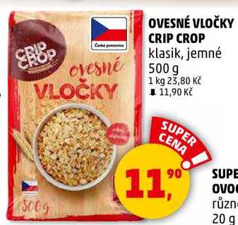 OVESNÉ VLOČKY CRIP CROP klasik, jemné, 500 g  