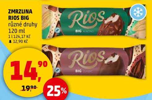 ZMRZLINA RIOS BIG různé druhy, 120 ml  