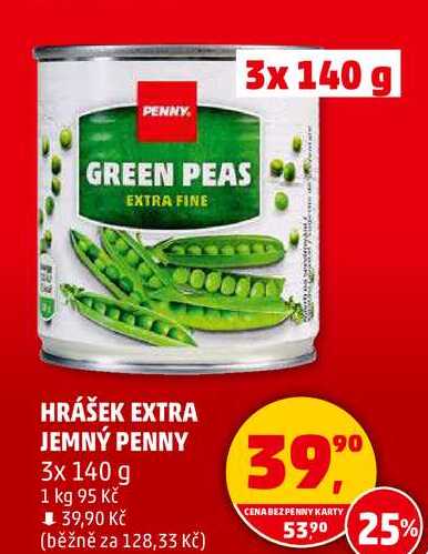 HRÁŠEK EXTRA JEMNÝ PENNY, 3x 140 g 