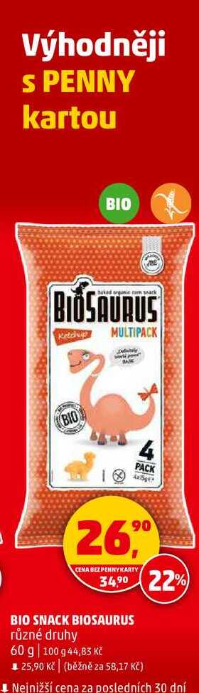 BIO SNACK BIOSAURUS různé druhy, 60 g 