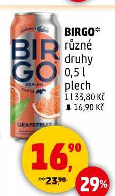 BIRGO různé druhy, 0,5 l 