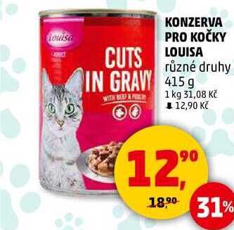 KONZERVA PRO KOČKY LOUISA různé druhy, 415 g