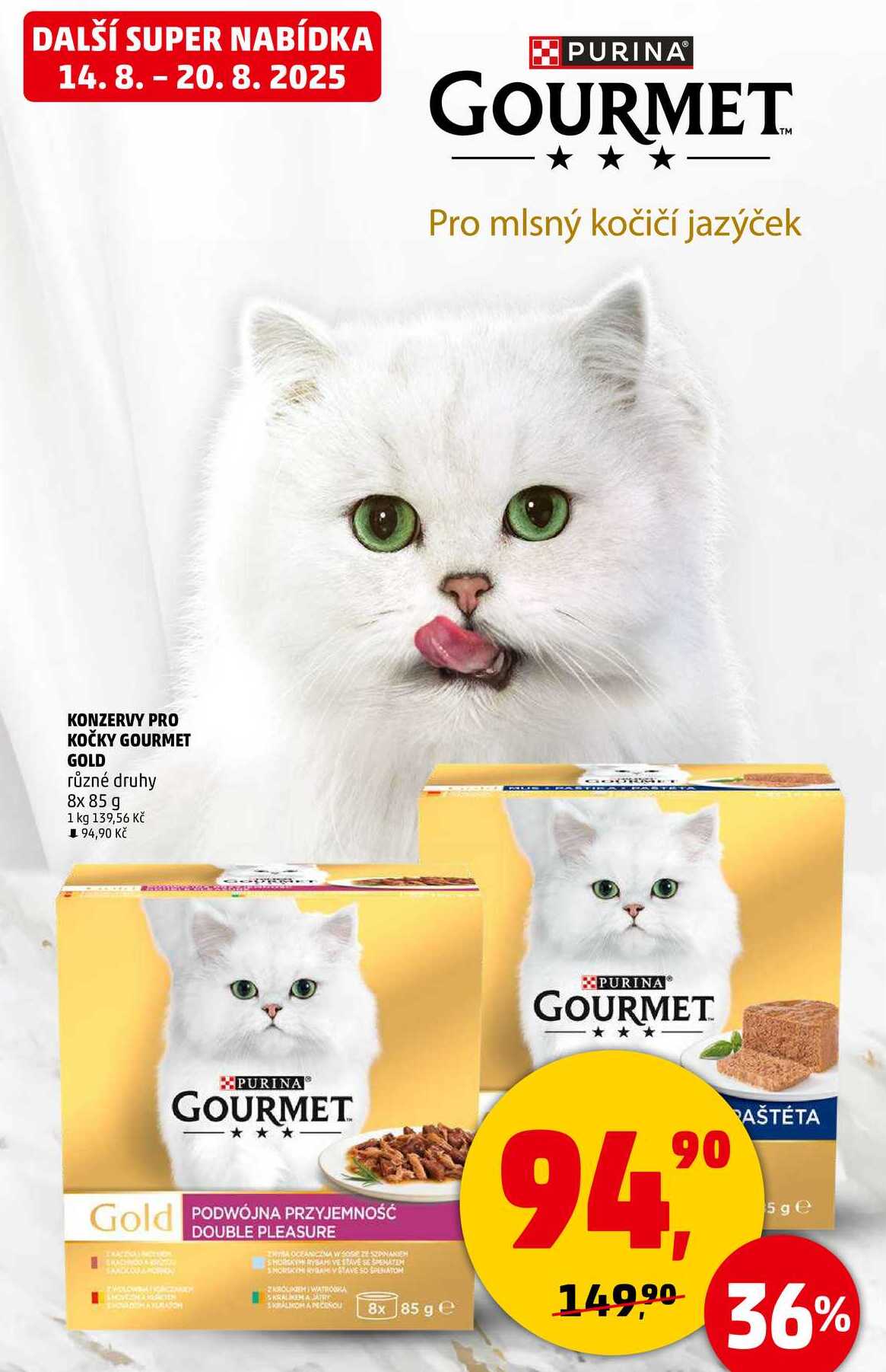 KONZERVY PRO KOČKY GOURMET GOLD různé druhy, 8x 85 g 