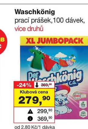 Waschkönig prací prášek, 100 dávek