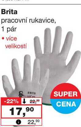 Brita pracovní rukavice, 1 pár 