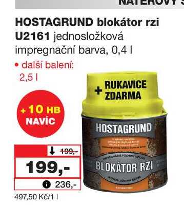 HOSTAGRUND blokátor rzi U2161 jednosložková impregnační barva, 0,4l