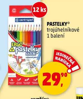 PASTELKY trojúhelníkové, 1 balení  