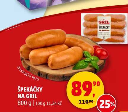 ŠPEKÁČKY NA GRIL GRIL, 800 g