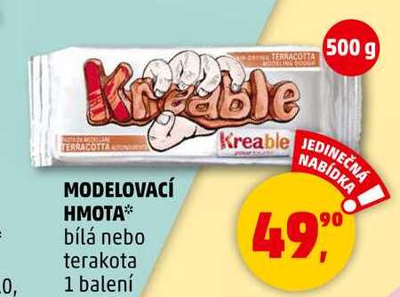 MODELOVACÍ HMOTA bílá nebo terakota, 1 balení, 500 g  