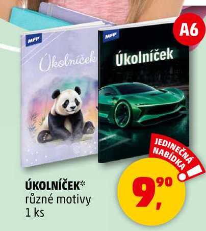 ÚKOLNÍČEK různé motivy, 1 ks 