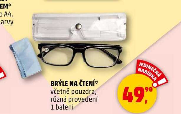 BRÝLE NA ČTENÍ včetně pouzdra, různá provedení, 1 balení  