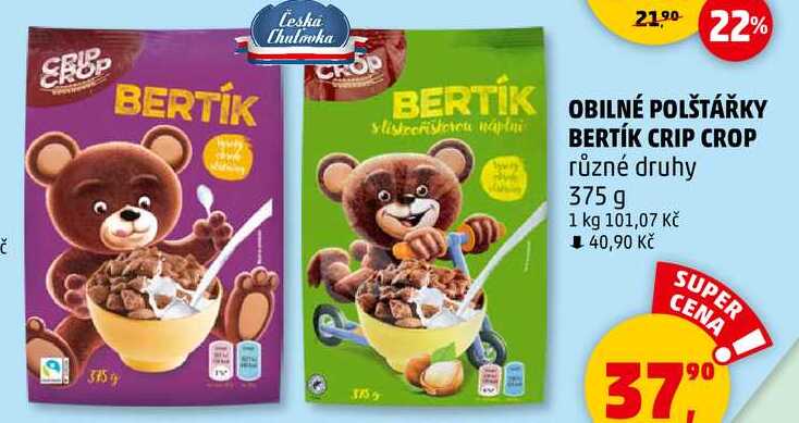 OBILNÉ POLŠTÁŘKY BERTÍK CRIP CROP různé druhy, 375 g 