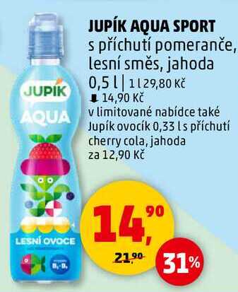 JUPÍK AQUA SPORT s příchutí pomeranče, 0,5 l 