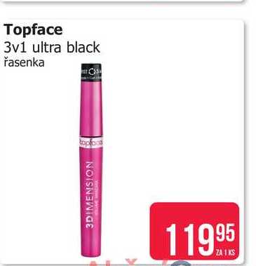 Topface 3v1 ultra black řasenka 