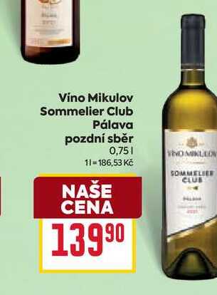 Vino Mikulov Sommelier Club Ράιανα pozdní sběr 0,75l