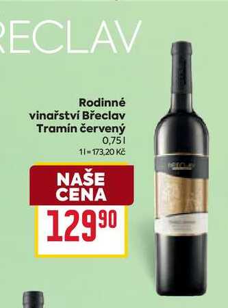 Rodinné vinařství Břeclav Tramín červený 0,75l
