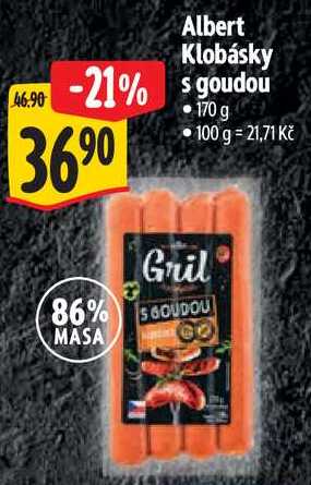 Albert Klobásky s goudou, 170 g