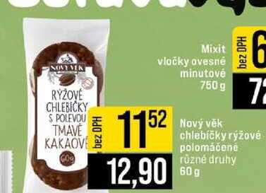 Nový věk chlebíčky rýžovė polomáčené různé druhy 60g 
