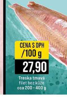 Treska tmavá filet bez kůže cca 200-400 g 100g