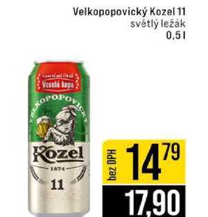 Velkopopovický Kozel 11 světlý ležák 0,5l
