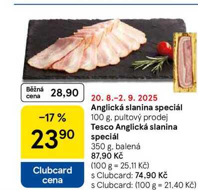 Anglická slanina speciál, 100 g