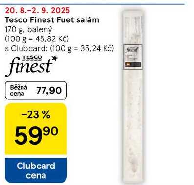 Tesco Finest Fuet salám, 170 g 