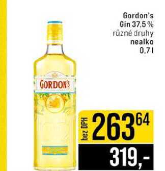Gordon's Gin 37,5% různé druhy nealko 0.7l