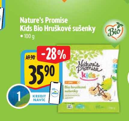 Nature's Promise Kids Bio Hruškové sušenky  100 g   v akci