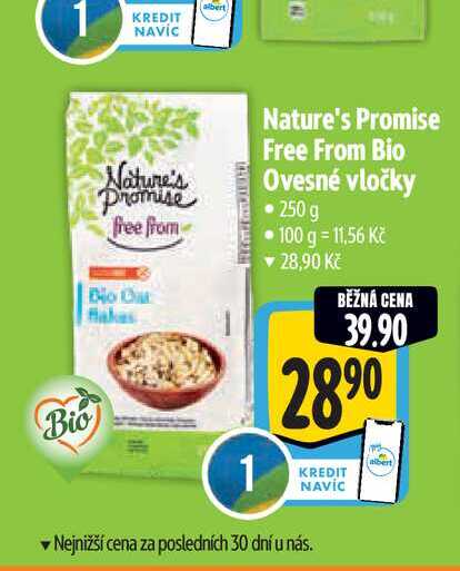  Nature's Promise Free From Bio Ovesné vločky 250 g 