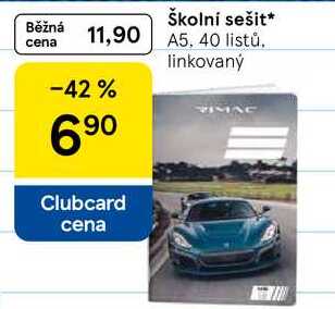Školní sešit, A5, 40 listů