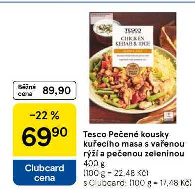 Tesco Pečené kousky kuřecího masa s vařenou rýží a pečenou zeleninou, 400 g  