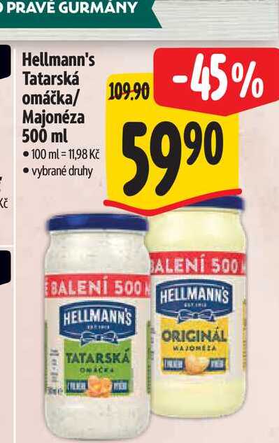   Hellmann's Tatarská omáčka/ Majonéza 500 ml  