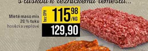 Mleté maso mix 20% tuku hovēzi a vepřové 1kg