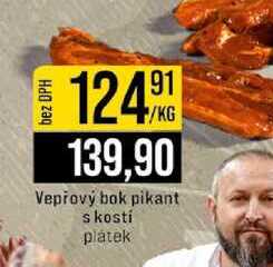 Vepřový bok pikant s kostí plátek 1kg