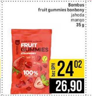 Bombus fruit gummies bonbony jahoda mango 35g