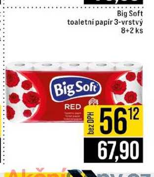 Big Soft toaletni papir 3-vrstvý 8+2 ks  