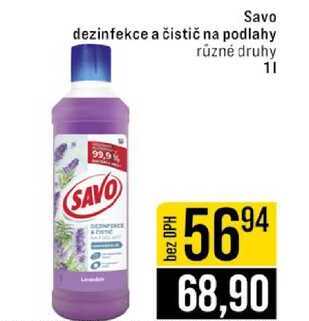 Savo dezinfekce a čistič na podlahy různé druhy 1l