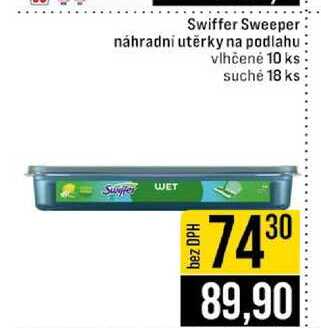 Sweeper náhradní utěrky na podlahu vlhčené 10 ks suché 18 ks 