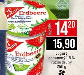 Jogurt ochucený 1,5% různé druhy 250 g 
