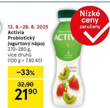 Activia Probiotický jogurtový nápoj, 270-280 g