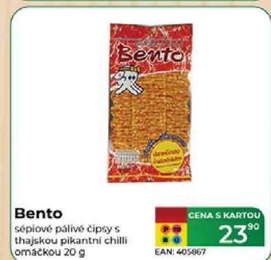 Bento Bento sépiové pálivé čipsy s thajskou pikantní chilli omáčkou 20 g 