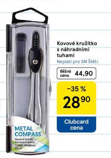 Kovové kružítko s náhradními tuhami
