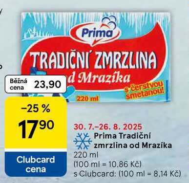 Prima Tradiční zmrzlina od Mrazíka, 220 ml 