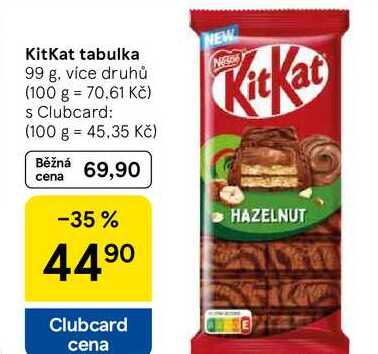 KitKat tabulka, 99 g, více druhů 