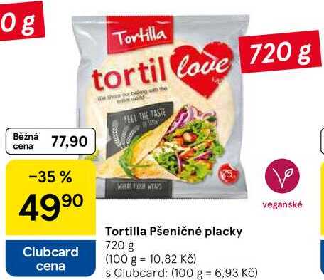 Tortilla Pšeničné placky, 720 g 