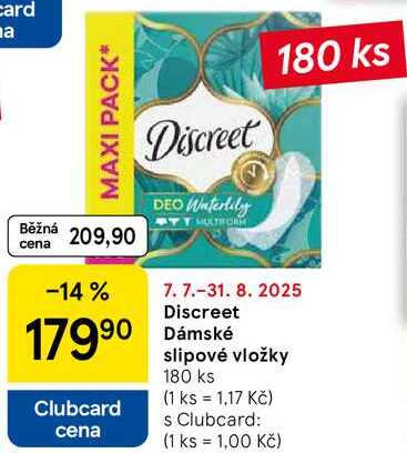 Discreet Dámské slipové vložky, 180 ks 