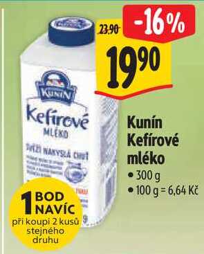Kunín Kefírové mléko, 330 g