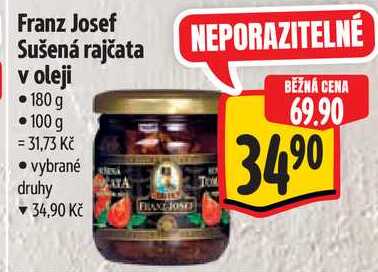 Franz Josef Sušená rajčata v oleji, 180 g