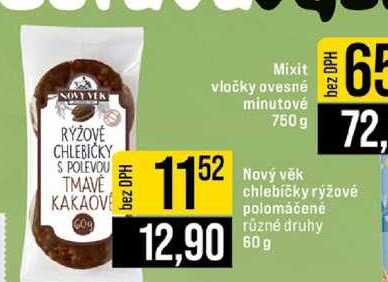 Nový věk chlebíčky rýžovė polomáčané různé druhy 60g 